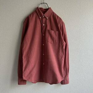 EDIFICE エディフィス BDシャツ ワインレッド長袖シャツ SHIRT ボタンダウン