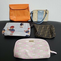 1円～ポーチ5個セット まとめ売り FENDI ケイトスペード COACH コーチ ラルフローレン フォリフォリ 小物入れ 581_画像1