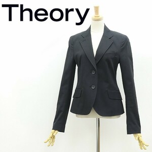 ◆Theory セオリー ストレッチ コットン 2釦 ジャケット 黒 ブラック 4