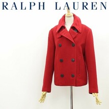 国内正規品◆RALPH LAUREN ラルフ ローレン ウール Pコート 赤 レッド 9_画像1