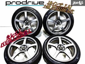 バリ山！ガリキズ少！●Prodriue プロドライブ GC-05F 鍛造ホイール 18インチ 7.5J +48 PCD100 5穴 ZN6 ZC6 86 BRZ インプレッサ等 棚 3A