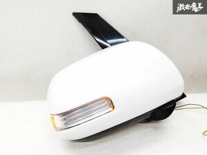 動作OK!! トヨタ純正 ACR50W ACR55W エスティマ ドアミラー 右 運転席 電格 7ピン ブルーレンズ 070 ホワイトパール MURAKAMI 8406 棚D3A