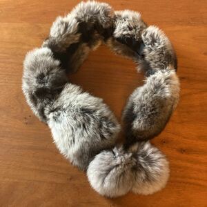  silver gray chinchilla fur tippet Mini stole shawl Foxey liking . person outside fixed form postage included 