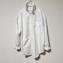 1円〜37,400円　良品LOWNN UTILITY SHT WHT/シャツ　サイズ44オーバサイズ/ローン/ロングシャツ/comoli 長袖/Lサイズ相当/白オールシーズン_画像8