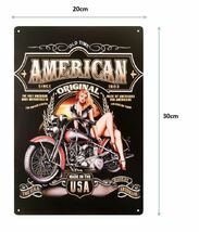 K21 新品●ブリキ看板 アメリカ雑貨 バイク柄 インテリア バー お店 に ビンテージ アンティーク AMERICAN ORIGINAL, MADE IN THE USA_画像2