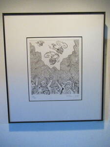 キースへリング　本人サイン入り　約５０センチ×約４５センチ　Keith Haring