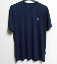 アバクロ*Abercrombie&Fitch*US:XXL/ネイビー/立体アイコンロゴ半袖Tシャツ_画像4