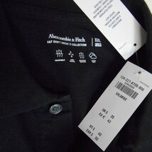 アバクロ*Abercrombie&Fitch*US:XXL/ブラック/クレストロゴ半袖ポロシャツ_画像3