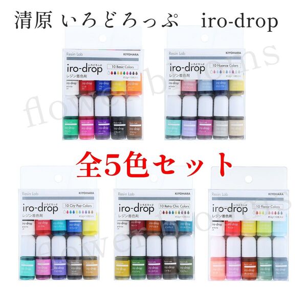 《レジン着色剤》清原 いろどろっぷ iro-drop の5種類セット