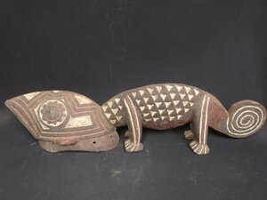 Art hand Auction Bwa tribe chameleon mask / Africa / antique / mask / wood carving / sculpture / wooden carving / mask / ethnic / handmade / next day delivery, Artwork, Sculpture, object, object