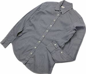 MAKER'S SHIRT 鎌倉 ☆ ストライプ シャツ 長袖シャツ ネイビー レディース 11号 ビジネス オフィス 通年 人気 メイカーズシャツ■S2504