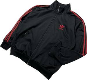 90s ☆ adidas ジャージ トラックジャケット ブラック 黒 レッド 95 スポーツ ストリート アメカジ 人気 ヴィンテージ アディダス ■BL82