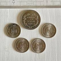 【泉】記念硬貨 沖縄 復帰 二十年 平成4年 500円玉 1枚 OKINAWA EXPO’75 エキスポ 昭和50年 100円玉 4枚_画像3