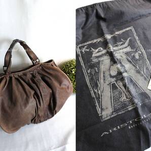 美品です アリストラジア* スポラ ブラウン ふっくら大人のバルーンデザイン 型押し 軽量 ショルダーバッグ トートバッグ