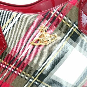 ☆Vivienne Westwood☆ヴィヴィアンウエストウッド エナメル&チェックジャガード変形2WAYバッグ 送料無料!の画像6