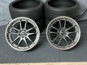 美品！19インチホイール VERZ-WHEELS KCV04 KUHL 8J+22 PCD114.3 Oディスク 社外ホイール 10本スポーク ブラック 黒 2本セット WN500