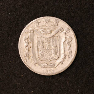 【緊急貨幣】フランス第三共和政 ファレーズ 5サンチームアルミ貨（1921）トークン・メダル[E2712]