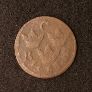 スウェーデン 1/6オーレ銅貨（1668）[E2409]コイン