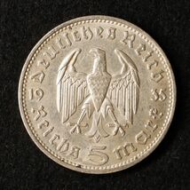 KM#86/ドイツ第三帝国 ５ライヒスマルク銀貨（1935）ミュンヘン・ミント[E2164]コイン　_画像2
