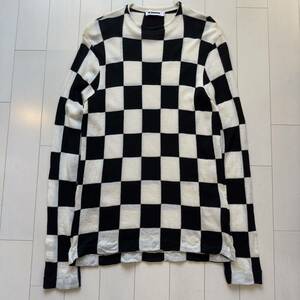 JIL SANDER block check knit size44 black white ジルサンダー　ブロック　チェック　ニット　