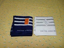 ♪新品2枚set♪ 　☆UNITED ARROWS (ユナイテッドアローズ)　UAベロアボーダー(GY・DB)　タオルハンカチ☆_画像5