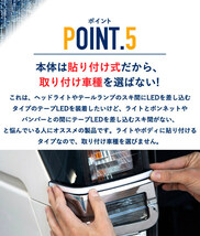 【新品】シーケンシャルウインカー LED 流れる テープライト「12V 20センチ 32連 2本セット」ホワイトチューブ 保証半年 20cm LED32個_画像8