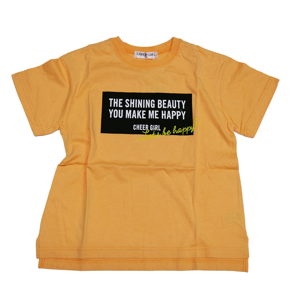 CHEER GIRL 半そでTシャツ ワイドシルエット オレンジ 160cm 綿100% 女の子小学生 女児 可愛い キッズ ジュニア ボックスロゴ