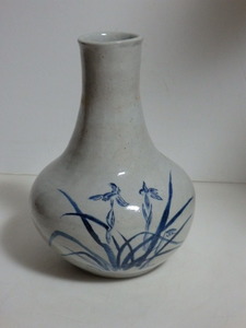 A-11* katsura tree . white porcelain vase sake bottle ... pattern . seal have height approximately 24.