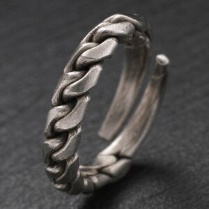 23 number adjustment Curren group silver ring 11 number ~23 number free size ring wide width men's lady's compilation eyes writing sama SV950 a07-65