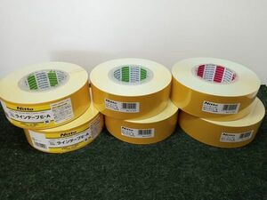  unused Nitto Nitto line tape indoor district . display for tape E-A E-A(BC) E-P(BC) width 50mm× length 50m 6 pcs set 