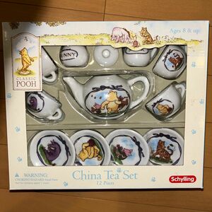 China Tea Set 12Piece クラシックプー ティーセット 陶器製 ミニチュア ディズニー くまのプーさん 箱入り