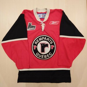 Reebok ホッケーシャツ Quebec Remparts Roman Bashkirov ケベックレンパーツ カナダ製 サイン入り リーボック ジャージ CHL NHL 2310