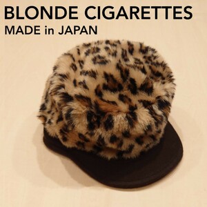 BLONDE CIGARETTES 帽子 ボア キャップ ブロンドシガレッツ TONBOW 東京帽子 日本製 未使用新品 レオパード柄 2310