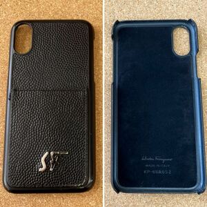 Salvatore Ferragamo ＊ サルバトーレフェラガモ 携帯ケース レザーケース Signature iPhone X/XS Case, Black, One Size