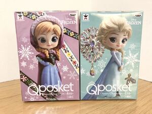 Qposket disney characters アナと雪の女王 アナ エルサ プライズ フィギュア anna elsa frozen prize 2体セット