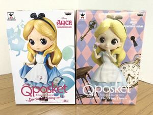 Qposket disney characters 不思議の国のアリス アリス Alice プライズ フィギュア prize 2体セット