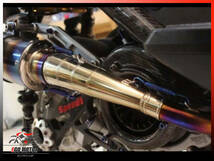 【送料無料】a161-76×2 エキゾースト バイク サイレンサー マフラー スプリング 汎用品 2本セット 焼チタンカラー ゴールド 76mm 16g_画像2