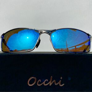 新品 OCCHI 偏光サングラス レンズUV400 軽量 ブルーミラー