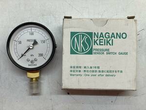 ☆未使用保管品 長野計器 圧力計 AA10-121 AT1/4B×60 200KPa 0.2MPa 60mm