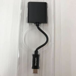 【新品】 イヤホンケーブル　USB Type-C イヤホン 変換ケーブル 2 in 1ジャックの変換アダプタ ヘッドホンと充電同時