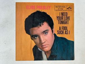 ELVIS PRESLEY 1959u.s.original 7inchsingle RCAvictor47-7506 A FOOL SUCH AS I and I NEED LOVE TONIGHT1959 год продажа America оригинал запись 