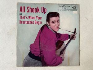 ELVISPRESLEY1957u.s.original 7inch single ALL SHOOK UP and THAT'S WHEN YOUR HEARTACHES BEGIN RCAvictor 47-6870 薄グレージャケット