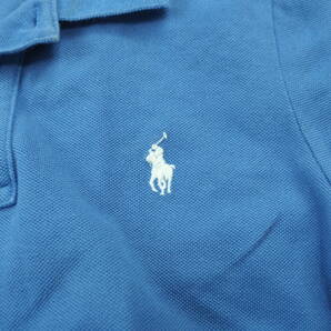 G3910*POLO RALPH LAUREN ポロラルフローレン☆Aライン☆ワンポイント☆シャツ☆ワンピース☆青ブルー☆厳選品の画像5