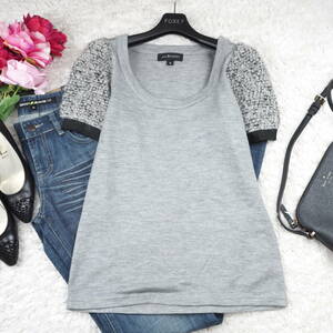 G3837*JILL STUART ジルスチュアート☆半袖☆カットソー☆Tシャツ☆グレー☆S