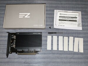 0510u2828　EZDIY-FAB Quad M.2 PCIe 4.0/3.0 X16 拡張カード、ヒートシンク付き, PCI-Express X4対応 同梱不可