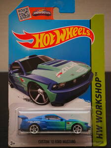 ホットウィール 12 CUSTOM FORD MUSTANG FALKEN 青 フォード マスタング ミニカー MUSCLE CAR ファルケン × HOT WHeeLs コラボ