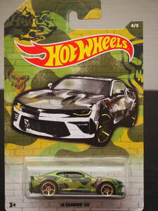 ホットウィール 18 CAMARO SS CAMOUFLA シェビー カマロ ミニカー カモフラ カラー 限定 MUSCLE CAR マッスルカー アメ車 HOT WHeeLs