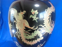 中国美術、木製、漆塗り、豪華大型の飾り壺、高さ８８ｃｍ_画像6