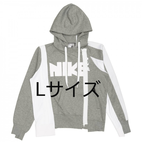 Lサイズ sacai × NIKE W NRG Hoodie L GRAY × WHITE navy ナイキ サカイ パーカー グレー ホワイト blazer LD waffle a KAWS 大坂なおみ