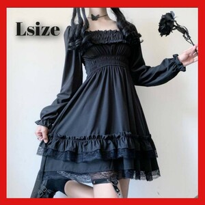  cosplay Gothic and Lolita race One-piece black jumper skirt axes femme Mini One-piece black 
